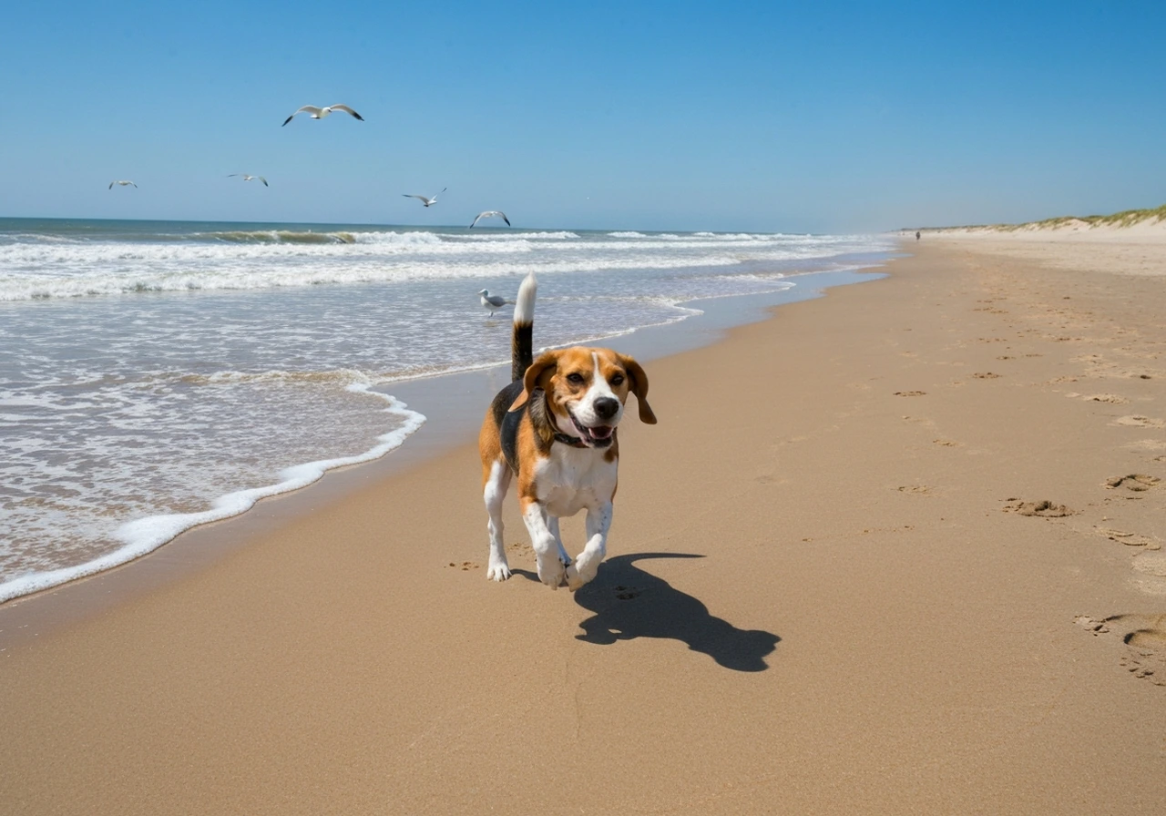 Beagle profitant de la nature