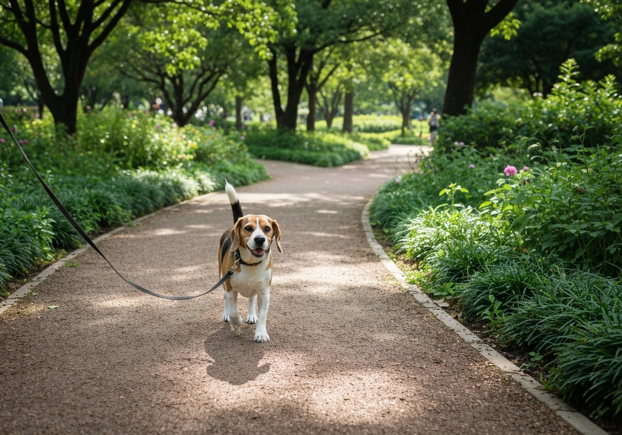 Beagle en plein air