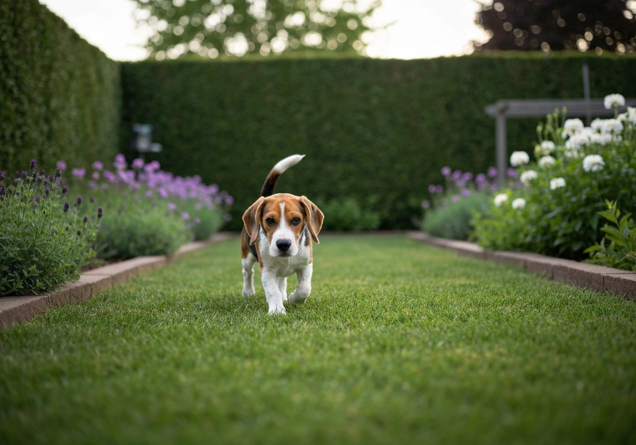 Jeune chiot Beagle joueur