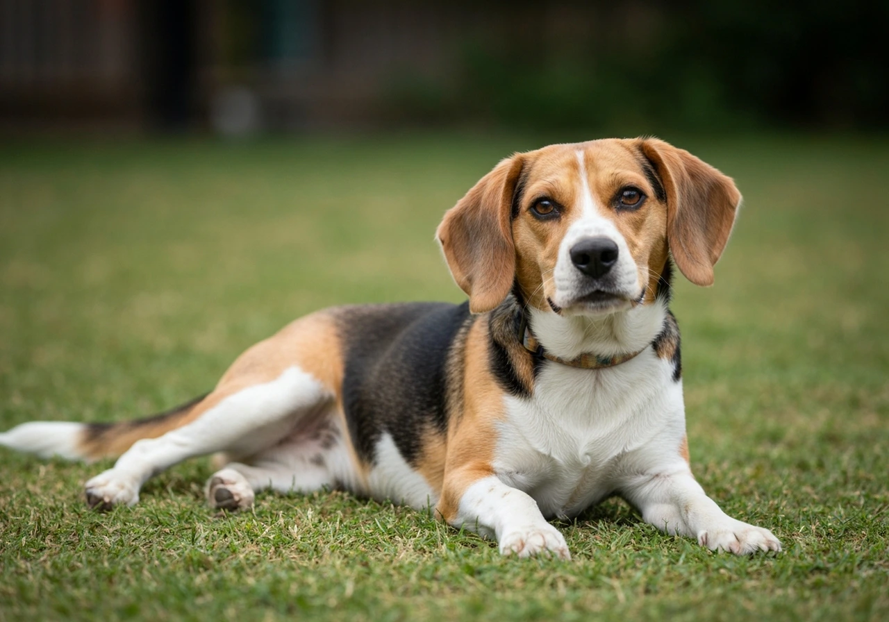 Chiot Beagle en pleine croissance