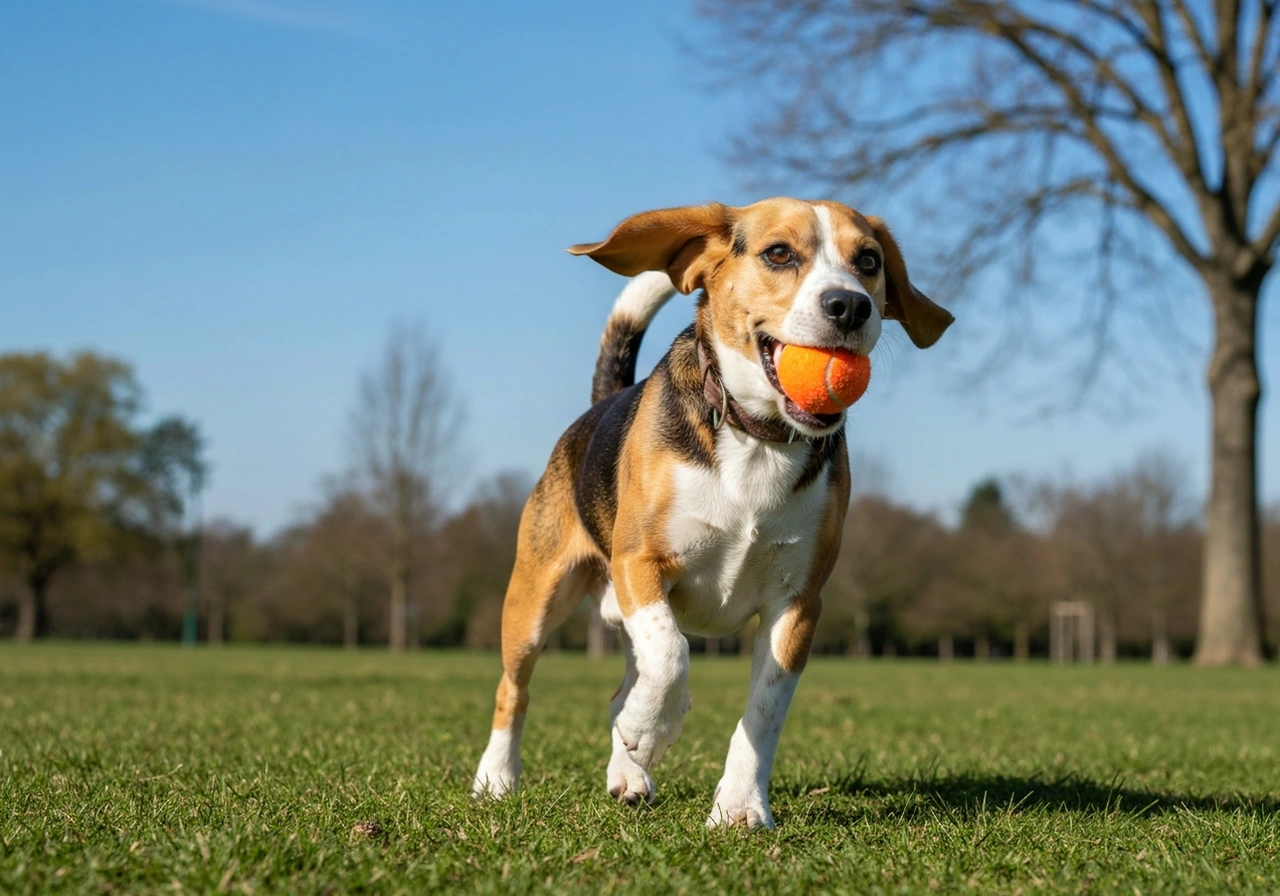 Beagle en séance de dressage